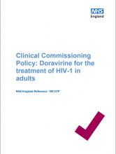 Clinical Commissioning Policy: Doravirine for the treatment of HIV-1 in adults